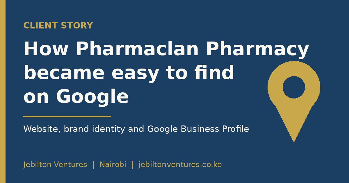 Client story title card: how Pharmaclan Pharmacy became easy to find on Google.